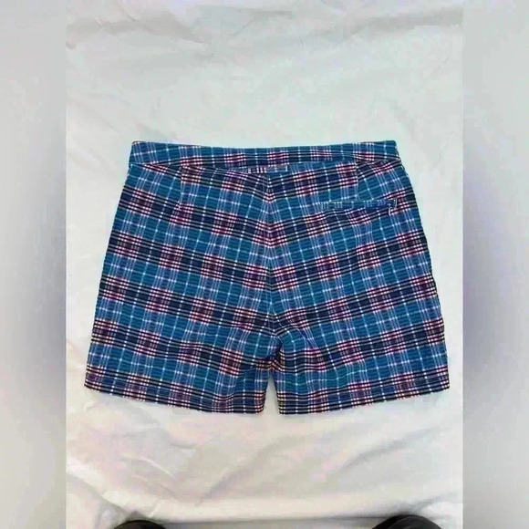 Bugatchi NEW Men’s Red White and Blue Plaid Textured Lightweight Swim Trunks - Picture 10 of 13